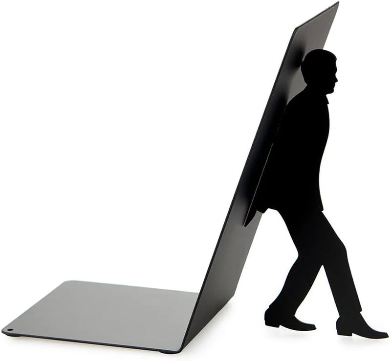 Balvi Too Many Books Bookend – Black Metal Book Holder with Anti-Slip Bumpers, Ideal for Home and Office Decor, for Book Lovers and Readers – Sujetalibros - Image 3